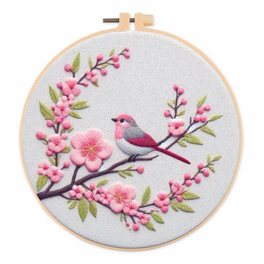 Embroidered Flower Cat Bird Rabbit Series Material Package