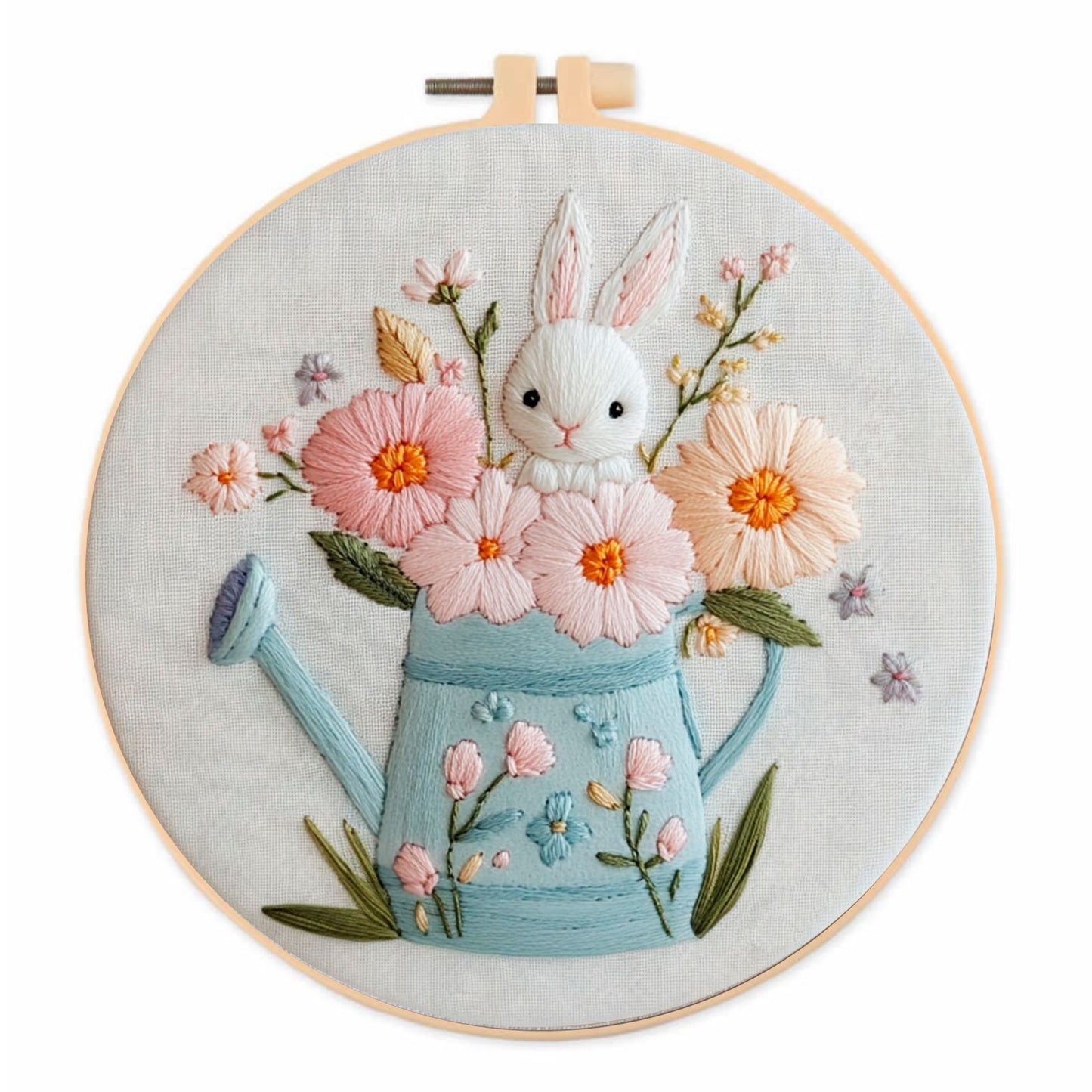 Embroidered Flower Cat Bird Rabbit Series Material Package